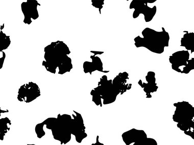 benekli ve noktalı siyah ve beyaz, soyut, pürüzsüz desen.