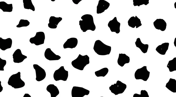 ヒョウ柄の黒と白のシームレスなパターン ベクターイラスト — ストックベクタ