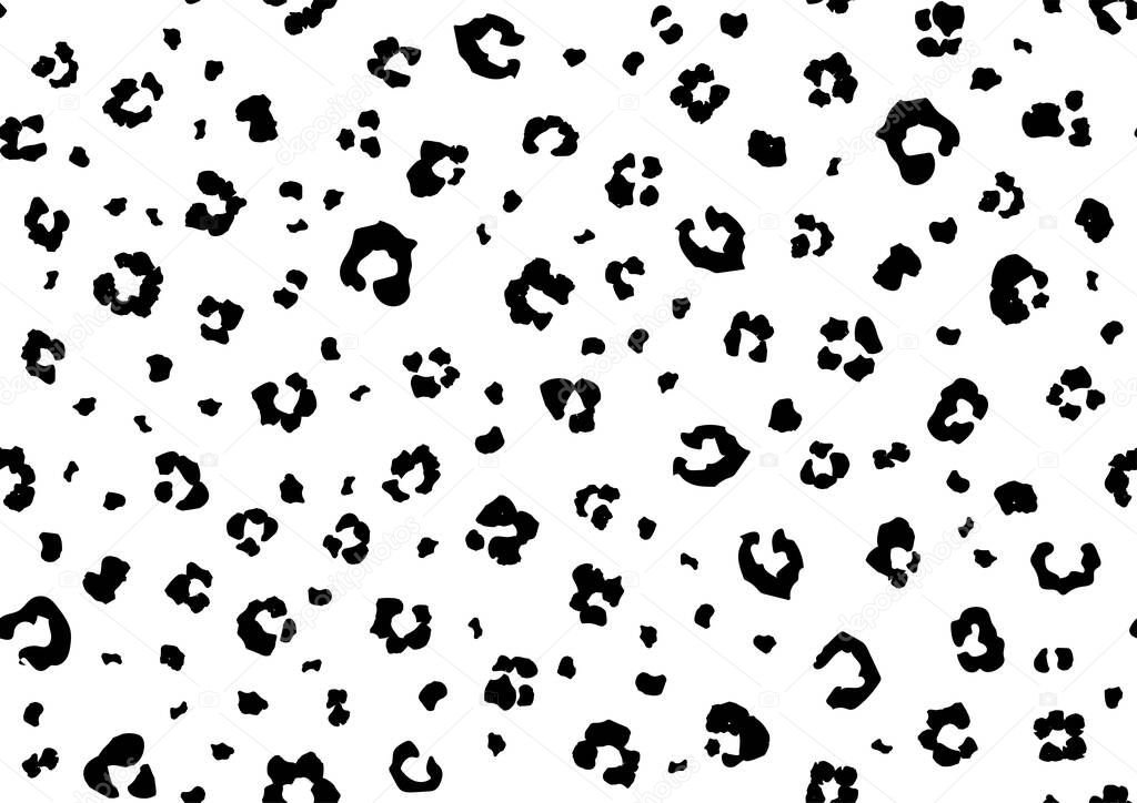 black and white leopard print seamless pattern. vector illustration