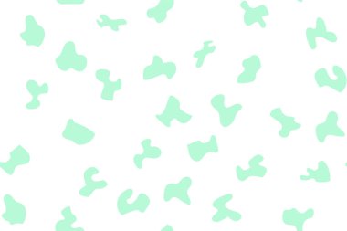 Soyut şekilli açık yeşil vektör deseni. Yaprakları ve kareleri olan basit renkli çizimler. Cep telefonu şablonu