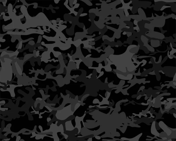 Black White Camouflage Seamless Pattern Vector Illustration — Stock Vector