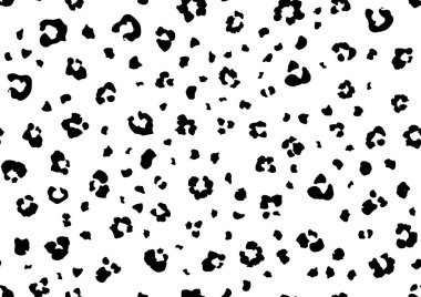 Siyah ve beyaz leopar desenleri kusursuz. vektör illüstrasyonu