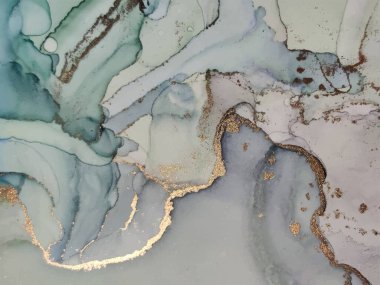 Altın Alkol Mürekkebi Mermeri. Yeşil Doğulu 