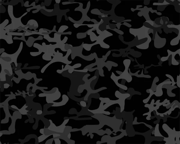 Черно Белый Камуфляж Бесшовный Узор Векторная Иллюстрация — стоковый вектор