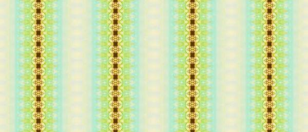 Padrão Étnico Azul Brown Dyed Gold Green Batik Dye Acid — Fotografia de Stock