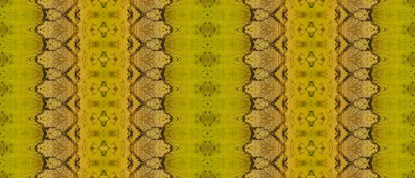 Tribal Batik Verde Pincel Étnico Dourado Tinta Amarela Ouro Tintura — Fotografia de Stock