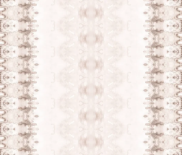 Beige Batik Inkt Bruine Naadloze Batik Zeegraandruk Beige Etnisch Textiel — Stockfoto