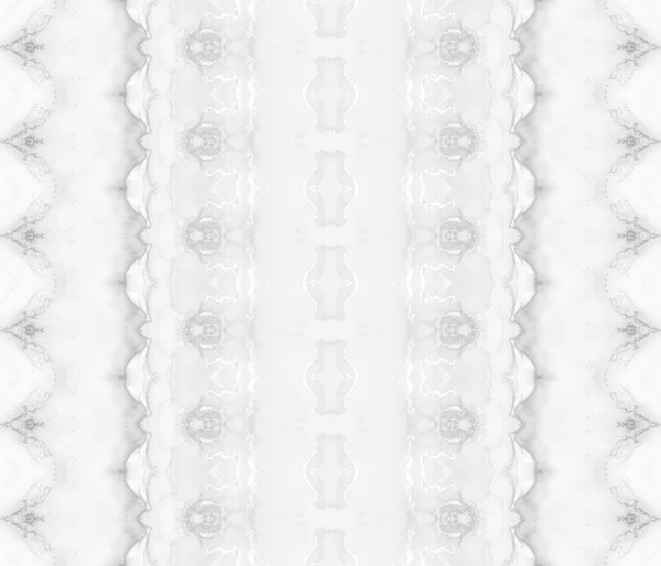 White Tribal Stripe Acuarela Tinta Gris Cepillo Repetición Gris Batik —  Fotos de Stock