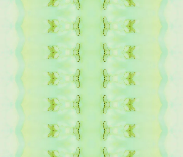 Złoty Wzór Druku Zielony Etniczny Zig Zag Brązowy Barwnik Akwarela — Zdjęcie stockowe