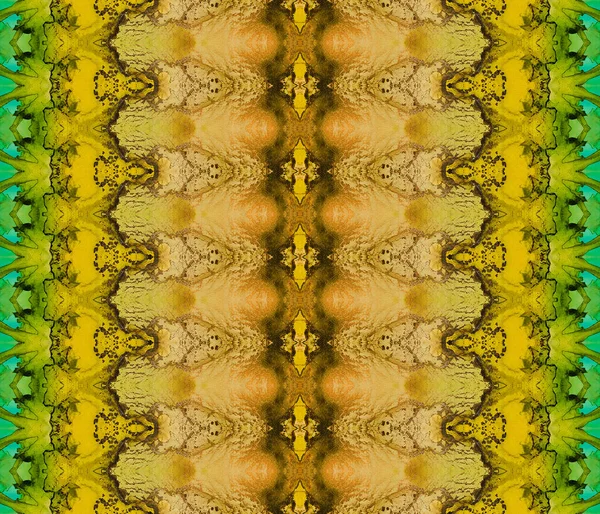 Brun Färgad Batik Grön Upprepa Måla Syra Batik Bläck Grön — Stockfoto