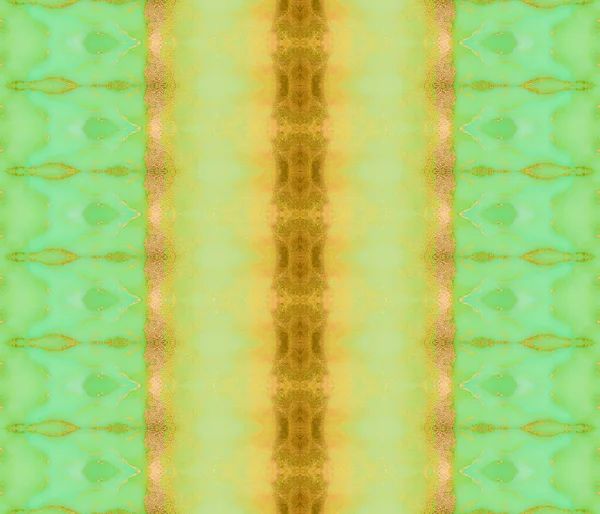 Grön Färgad Textil Guld Batik Bläck Gröna Stamavtrycket Blå Abstrakt — Stockfoto