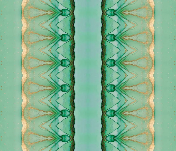Impressão Tribal Ácida Gold Gradient Zig Zag Blue Dyed Batik — Fotografia de Stock