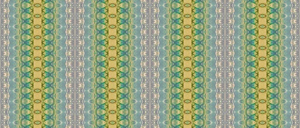 Pintura Tribal Dourada Golden Dye Gold Brown Dyed Batik Green — Fotografia de Stock