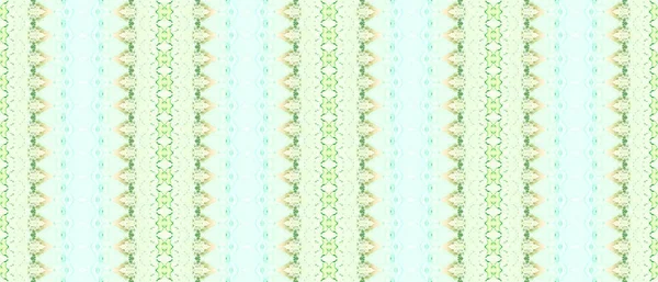 緑の部族バティック 緑のボヘミアン アブストラクト ブラウン インクの略 ゴールド バティック 酸シームレス印刷 ブルー ストライプ — ストック写真