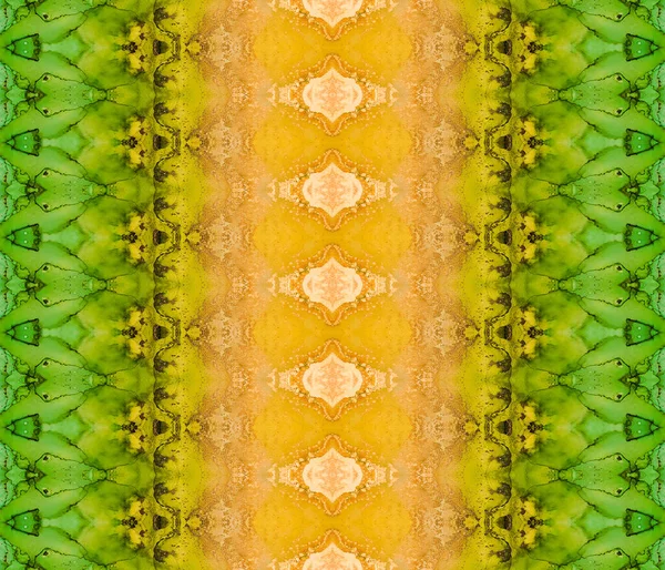 Grön Bläck Textur Brown Tribal Batik Syra Batik Bläck Guld — Stockfoto