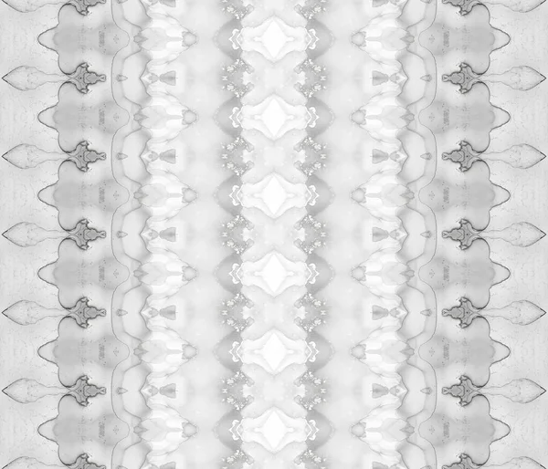 Biały Atrament Akwarela Retro Geo Batik Gray Tribal Print Biały — Zdjęcie stockowe