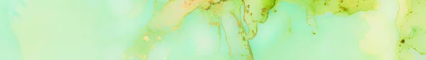 青い水の色大理石 ブルーアルコールインク大理石 黄色の抽象水彩 緑の水の色の水彩 ゴールドアートペイント ネオン マーブルの背景 エレガントなインクのテクスチャを取得します 豪華な抽象絵画 — ストック写真