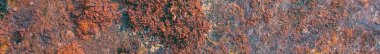 Kızıl Kırsal Paslı Çarşaf. Rusty Grunge Panorama. Çelik Aşınma Arkaplanı. Metal Demir Metal Yüzey. Eski Bakır Yapı. Paslı Panoramik Arkaplan. Metal Çürümüş Pas. Çelik Duvar Arkaplanı.