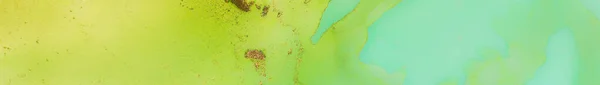 Złoty Marmur Wodny Płyn Elegancki Tusz Brokat Zielone Tło Gradientu — Zdjęcie stockowe