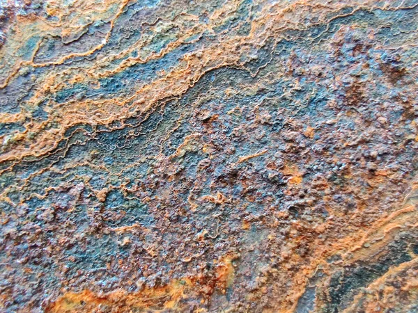 Rusty Copper Corrosion Pozadí Kovové Stěny Ocelový Kovový Povrch Korozní — Stock fotografie