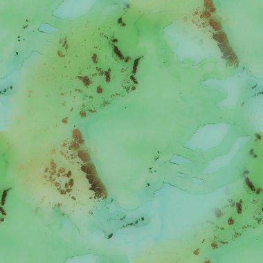 Altın Alkol Mürekkebi Mermeri. Yeşil Mermer Arkaplan. Folyo Sanat Boyası. Hafif Zarif Parıltı. Beyaz Su Renk Tablosu. Mavi Soyut Suluboya. Lüks, kusursuz şablon. Bronz Su Rengi Arkaplanı.