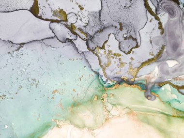 Altın Alkol Mürekkebi Mermeri. Modern Soyut Ressamlık. Yeşil Alkol Mürekkep Suluboya. Ametist Oriental Arkaplan. Mavi Sanat Boyası. Jeot Şablonu. Mavi Mermer Suluboya. Altın Su Renkli Mermer.