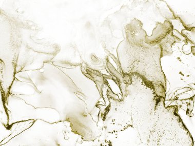 Altın Alkol Mürekkebi Grunge. Altın Modern Lüks Şablon. Akıcı Beyaz Parıltı. Folil Altın Arkaplan. Tahıl suyu renkli tuval. Beyaz Parıltı Arkaplanı. Alkol Mürekkebi Geçmişi. Altın Mürekkep Boyası.