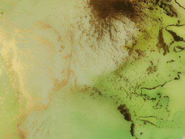 Altın rengi mermer. Lüks Alkol Mürekkep Tablosu. Yeşil Mermer Arkaplan. Folyo Sanat Boyası. Yeşil Gradyan Suluboya. Metal Alkol Mürekkep Arkaplanı. Jeot Şablonu. Lüks Soyut Ressamlık.