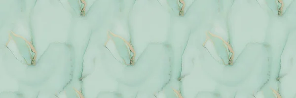 Зеленый Цвет Воды Мрамор Легкий Бесшовный Рисунок Блестящая Акварель Золотой — стоковое фото