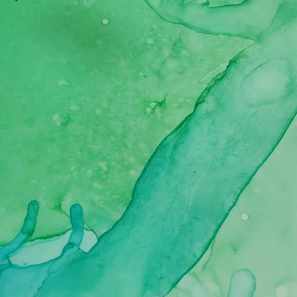 Blå Vattenfärg Marmor Ocean Alcohol Ink Akvarell Grön Oljefärg Vit — Stockfoto