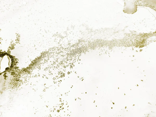 Gold Alcohol Ink Grunge Leichtes Luxusglitzern Korn Glitter Hintergrund Gold — Stockfoto