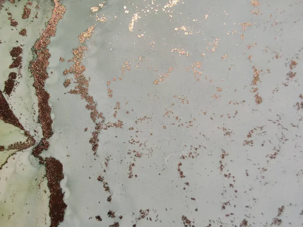 Gold Aquarell Marmor Vorhanden Kupfer Alkohol Tinte Hintergrund Folie Ölfarbe — Stockfoto