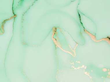 Altın Alkol Mürekkebi Mermeri. Altın Mermer Suluboya. Modern Soyut Şablon. Mavi Doğu Arkaplanı. Mavi Sanat Boyası. Yeşil Su Rengi Arkaplanı. Mavi Su Renk Tablosu. Altın Sıvı Zarif Doku.