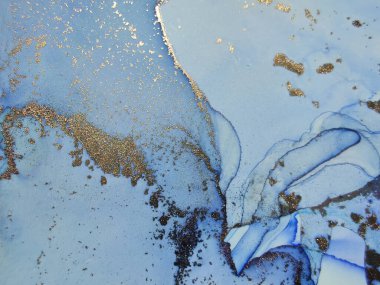 Folyo Su Boyası Mermeri. Foil Soyut Arkaplan. Bakır Alkol Mürekkep Suluboya. Mavi Sanat Boyası. Altın Mermer Suluboya. Lüks Alkol Mürekkep Tablosu. Hafif Zarif Parıltı. Modern Soyut Şablon.