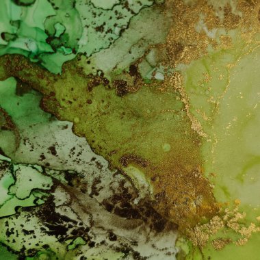 Folyo Alkol Mürekkebi Mermeri. Yeşil Sanat Boyası. Mavi Mermer Suluboya. Altın doğulu arka plan. Bakır Alkol Mürekkep Suluboya. Lüks Su Boyası Mermeri. Hafif Zarif Desen. Lüks Soyut Şablon.