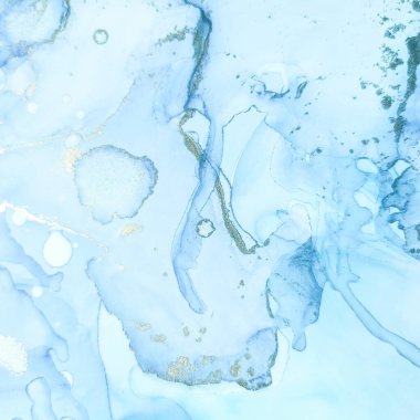 Folyo Su Boyası Mermeri. Mavi Mermer Arkaplan. Beyaz Alkol Mürekkebi Mermeri. Altın Sanat Boyası. Bakır Su Rengi Arkaplanı. Foil Gradyan Suluboya. Hafif Zarif Doku. Modern Soyut Resim.