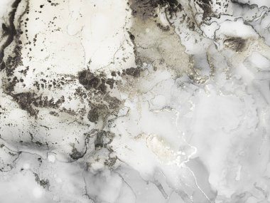 Gri Alkol Mürekkebi Grunge. Altın beyazı lüks şablon. Altın Sanat Boyası. Foil Soyut Arkaplan. Işık deseni. Parlak Grunge Geçmişi. Açık Su Renkli Grunge. Su Rengi Arkaplanı.