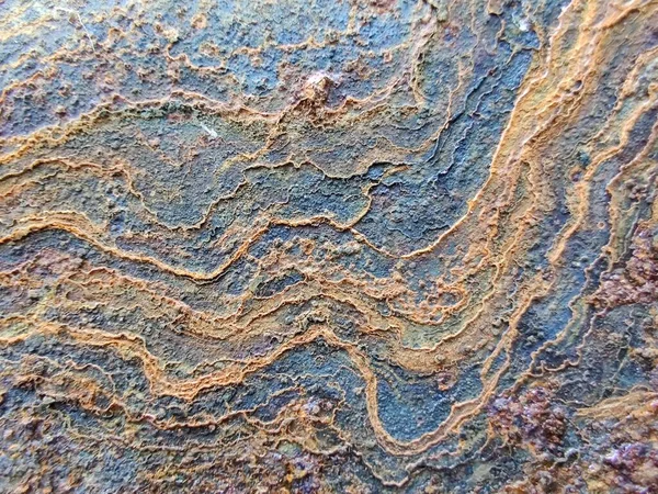 Gamla Rustika Stålplåten Stålväggets Bakgrund Steel Dark Rusty Surface Rusty — Stockfoto