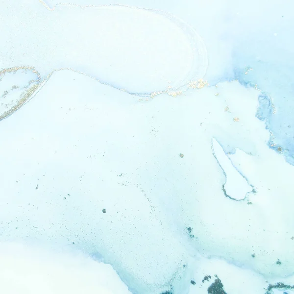 Алкогольный Чернильный Мрамор Синяя Масляная Краска Акварель Золотого Мрамора Фольга — стоковое фото