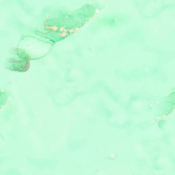 緑のアルコールインク大理石 高級シームレステンプレート 大理石の水彩画を描く 緑のグラデーションの背景 光沢のある水の色水彩 ゴールドアートペイント ゲオド エレガントな繰り返し ラグジュアリーウォーターカラーキャンバス — ストック写真