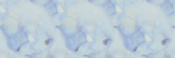 Folia Alcohol Ink Marble Niebieski Marmur Tle Złoty Kolor Wody — Zdjęcie stockowe