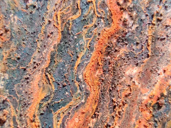 Rustikale Stahlplatte Rot Vorhanden Alte Kupferkorrosion Metallstruktur Hintergrund Stahl Wand — Stockfoto
