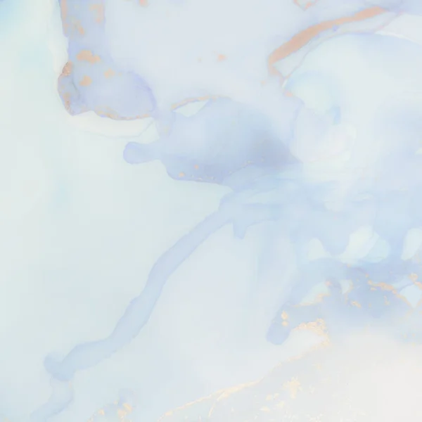 Marbre Encre Alcool Peinture Huile Bleue Gradient Contexte Feuille Aquarelle — Photo