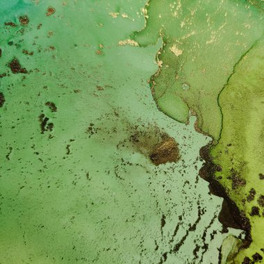 Altın Alkol Mürekkebi Mermeri. Yeşil Soyut Özgeçmiş. Parlak Sulu Suluboya. Beyaz Su Boyası Mermeri. Yeşil Mermer Suluboya. Folyo yağlı boya. Jeodot Zarif Doku. Modern Soyut Şablon.