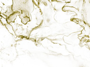 Altın Su Rengi Parıltısı. Hafif Alkol Mürekkebi Parıltısı. Hafif Lüks Şablon. Foil Soyut Arkaplan. Alkol Mürekkebi Geçmişi. Altın Sanat Boyası. Altın beyazı lüks boyama. Beyaz Grunge Arkaplanı.