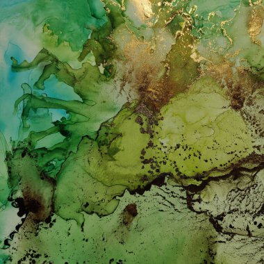 Mavi Alkol Mürekkebi Mermeri. Beyaz Su Boyası Mermeri. Folil Oriental Suluboya. Parlak Sulu Suluboya. Yeşil Mermer Arkaplan. Altın Sanat Boyası. Akışkan Şablon. Modern Soyut Şablon.