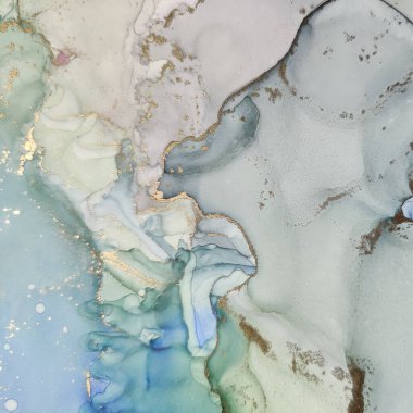 Altın Alkol Mürekkebi Mermeri. Mavi Mermer Suluboya. Yeşil Sanat Boyası. Foil Soyut Arkaplan. Bronz Su Rengi Arkaplanı. Lüks Su Boyası Mermeri. Jeodot Zarif Parıltısı. Modern Soyut Resim.