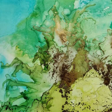 Folyo Su Boyası Mermeri. Mavi Yağlı Boya. Altın Soyut Suluboya. Yeşil Mermer Arkaplan. Beyaz Alkol Mürekkep Tablosu. Metal Alkol Mürekkep Arkaplanı. Hafif Zarif Doku. Lüks Soyut Ressamlık.