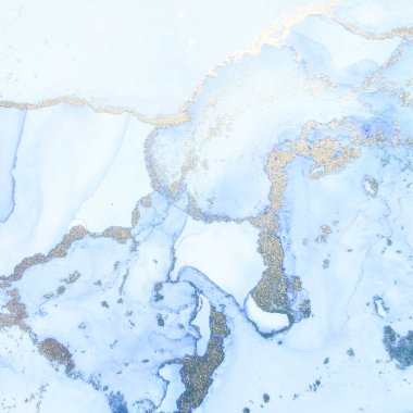 Altın Alkol Mürekkebi Mermeri. Metal Alkol Mürekkep Suluboya. Mavi Sanat Boyası. Lüks Su Rengi Tuvali. Altın doğulu arka plan. Folil Mermer Suluboya. Jeot Şablonu. Modern Soyut Şablon.