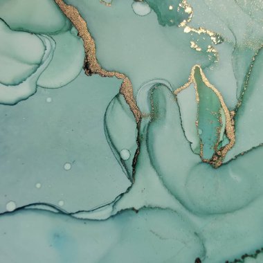 Folyo Alkol Mürekkebi Mermeri. Foil Soyut Suluboya. Metal Su Rengi Suluboya. Yeşil Mermer Arkaplan. Lüks Su Rengi Tuvali. Altın Sanat Boyası. Jeodot Zarif Parıltısı. Lüks Soyut Şablon.